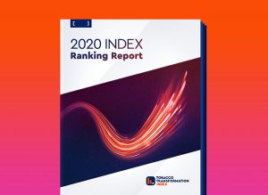 2020 Index Ranking Report cover with abstract waves of light.
