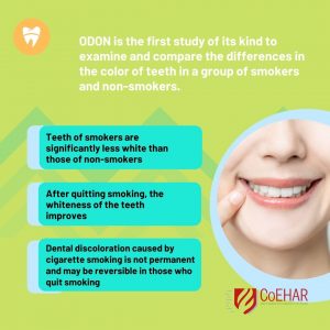 Infographic about the difference in teeth color for smokers and non-smokers