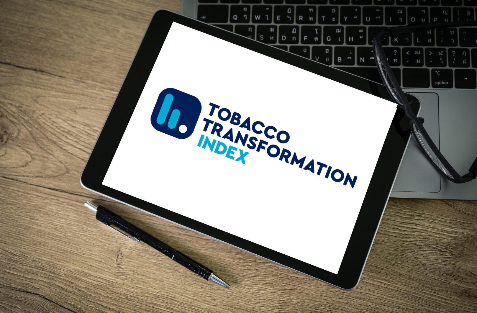 Ipad with the Tobacco Transformation Index Logo on it