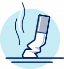 Illustrated icon of a cigarette being put out